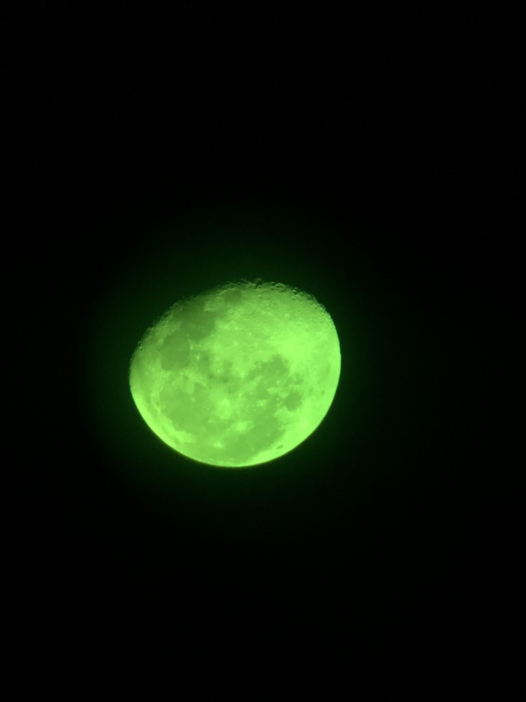View of the moon with filter