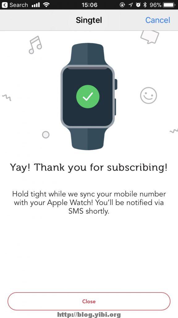 Singtel NumberShare Activated With Apple Watch